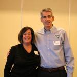 Port of Seattle Commissioner Stephanie Bowman poses for a picture with Snoqualmie Mayor Matt Larson. (Evan Pappas/Staff Photo)