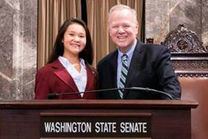 Nina Horn of North Bend serves as page to Secretary of Washington State Senate