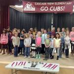 Cascade View Elementary had 30 students from every grade level compete in spelling bee on Wednesday Feb. 15. (Photo courtesy of Dana Russell)