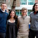 Courtesy Photo                                National Merit finalists from Eastside Catholic School include two Valley-area students. Pictured from left are Andrew Charters of Woodinville, Alexandra Galiotto of Sammamish, Paul Riddle of Snoqualmie, and Samuel Glaze of Duvall.