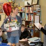 Emily Rourke, eighth grade history teacher at Twin Falls Middle School, is interviewed after hearing that she was named the Middle School Educator of the Year March 7. All the winning educators will be honored at the Snoqualmie Valley Schools Foundation&rsquo;s annual luncheon March 23.
