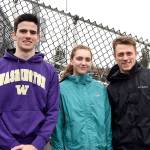 Representing the runners and jumpers for Mount Si are senior hurdler Matt Proctor, sophomore in long jump and triple jump Tatum Dalgleish, senior sprinter (100 and 200) Jacob Belceto.                                Carol Lawig/Staff Photo