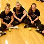 Carol Ladwig/Staff Photo                                Seniors on the Mount Si High School fastpitch softball team are from left, Kara Link, Claire Lis, Hayley Aman, Heather Hinton and Maddy Trout. The girls will practice and play their home games this season at Snoqualmie&rsquo;s Centennial Fields Park.