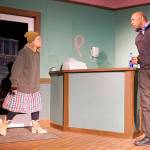 In a scene from &ldquo;Superior Donuts,&rdquo; Brynne Garman and Anthony Floyd confront each other in the donut shop.                                Photo courtesy of René Schuchter