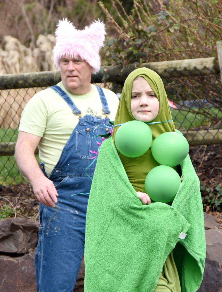 Vegetable costumes made use of balloons, blankets and other props.                                Carol Ladwig/Staff Photo