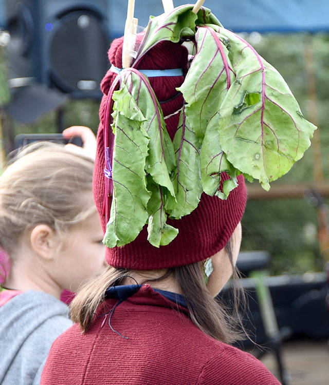 Some of the costume veggies looked a little tired by the end of the day.                                Carol Ladwig/Staff Photo