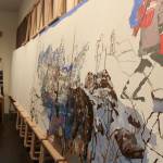 The mural is 25-feet long and five-feet tall. Lockwood works on it in her home studio, which has a homemade easel that runs across the entire length of the wall. (Evan Pappas/Staff Photo)