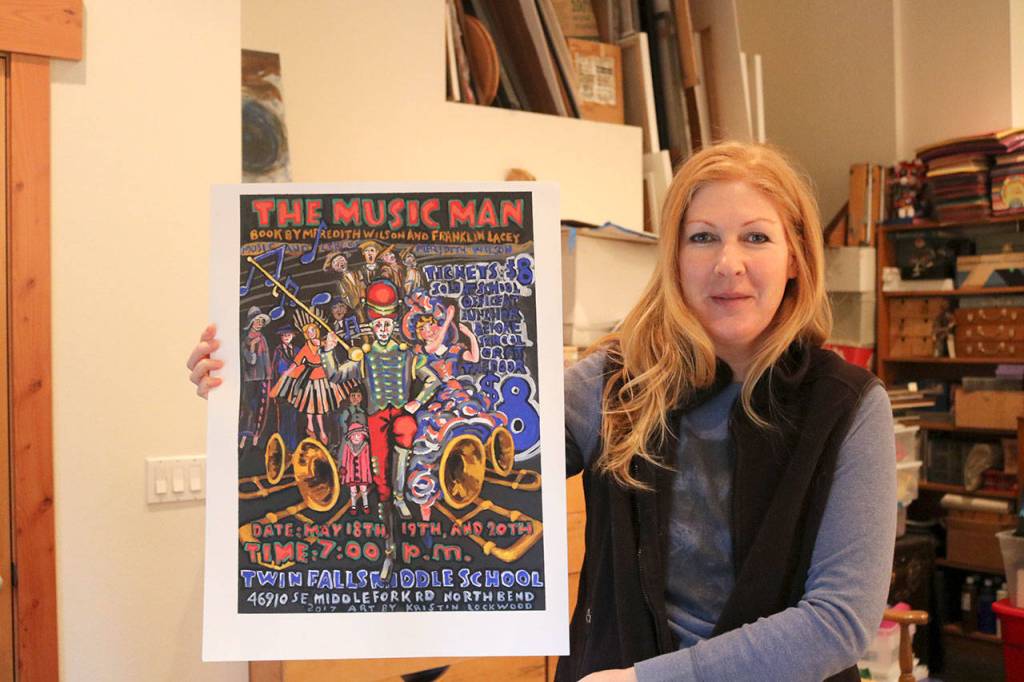 Lockwood has also worked on posters from community events like concerts at Black Dog Arts Cafe and student plays at Twin Falls Middle School. (Evan Pappas/Staff Photo)