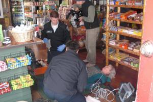 Medical emergency re-enacted at Cascade Golf Course helped patient with healing