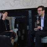 Sound Cities Association (SCA) Executive Director Deanna Dawson and Washington State Attorney General Bob Ferguson speak at a SCA dinner in Kenmore. CATHERINE KRUMMEY / Kenmore Reporter