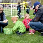 The Kimball family, Brittany, Tucker, age 4, Penelope, age 2 and Leland, had a successful egg hunt, with many eggs to crack open after all the excitement. Carol Ladwig/Staff Photo