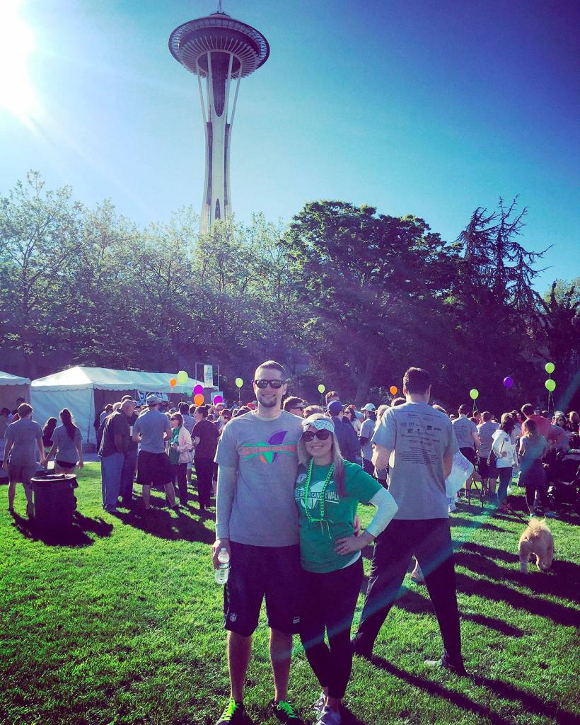 Courtesy Photo                                Kelsey Saty and her husband at the 2016 Seattle Brain Cancer Walk. She has raised more than $1,800 this year.