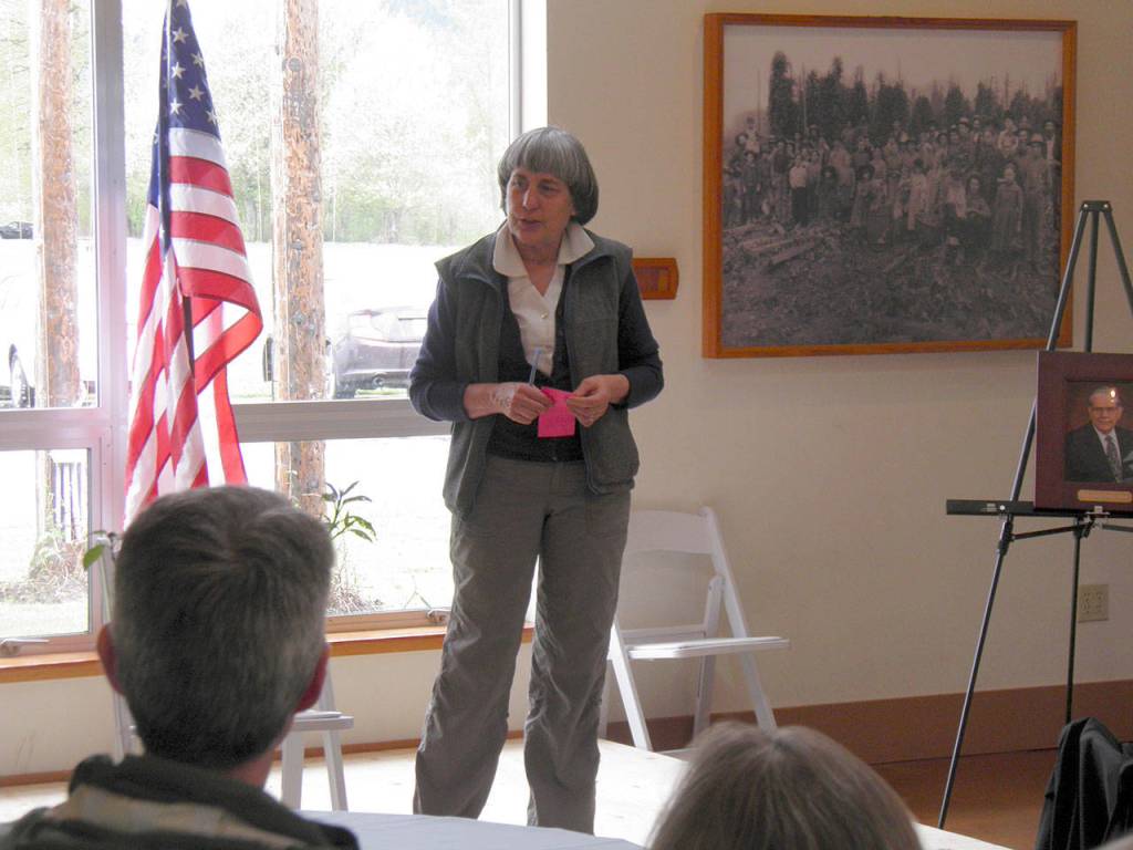 President of the Meadowbrook Farm Preservation Association Mary Norton, spoke to celebration attendees at the event. (Courtesy Photo)