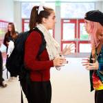 The two leads of the film played by Kaitlyn Rogers, left, and Cammie Reid, in a scene shot in Mount Si High School. (Courtesy Photo)