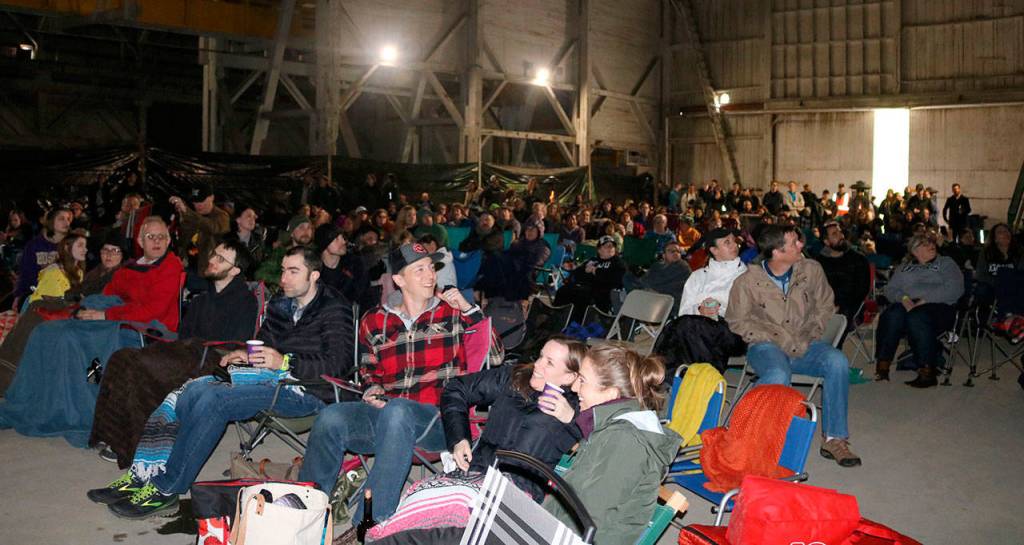 The crowd gets excited for the movie as the lights dim.                                (Evan Pappas/Staff Photo)