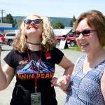 Tour guide and event coordinator Mary Hutter has fun with her group of &ldquo;Twin Peaks&rdquo; fans as they explore the Valley.                                (Mary Miller Photo)