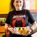 Shelley Woodward, owner of Selah Gifts, gets ready for the premiere.                                (Mary Miller Photo)