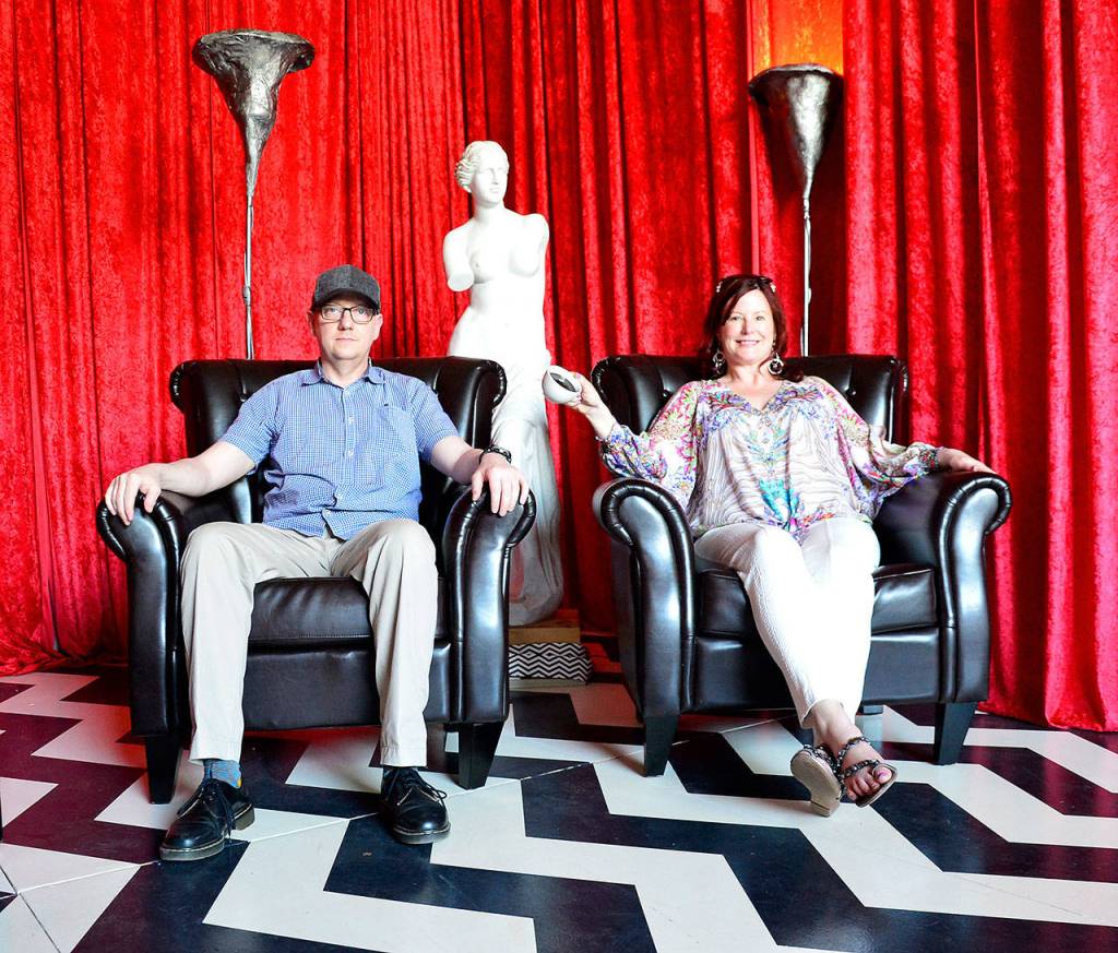 One of the most iconic Twin Peaks locations, the Red Room, was recreated inside Compass Outdoor Adventures in North Bend.                                (Mary Miller Photo)