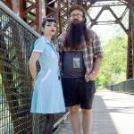Fans dressed as characters from the show posed for photos on Ronette&rsquo;s Bride, during Sunday&rsquo;s tour of filming locations for North Bend&rsquo;s &ldquo;Twin Peaks&rdquo; premiere party.                                 (Mary Miller Photo)