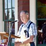 Bill Petitjean, who served as a fire man on the very first passenger train trip the museum provided 50 years ago, recalled the day at a celebration of the anniversary Sunday at the historic Snoqualmie Depot.                                Carol Ladwig/Staff Photo