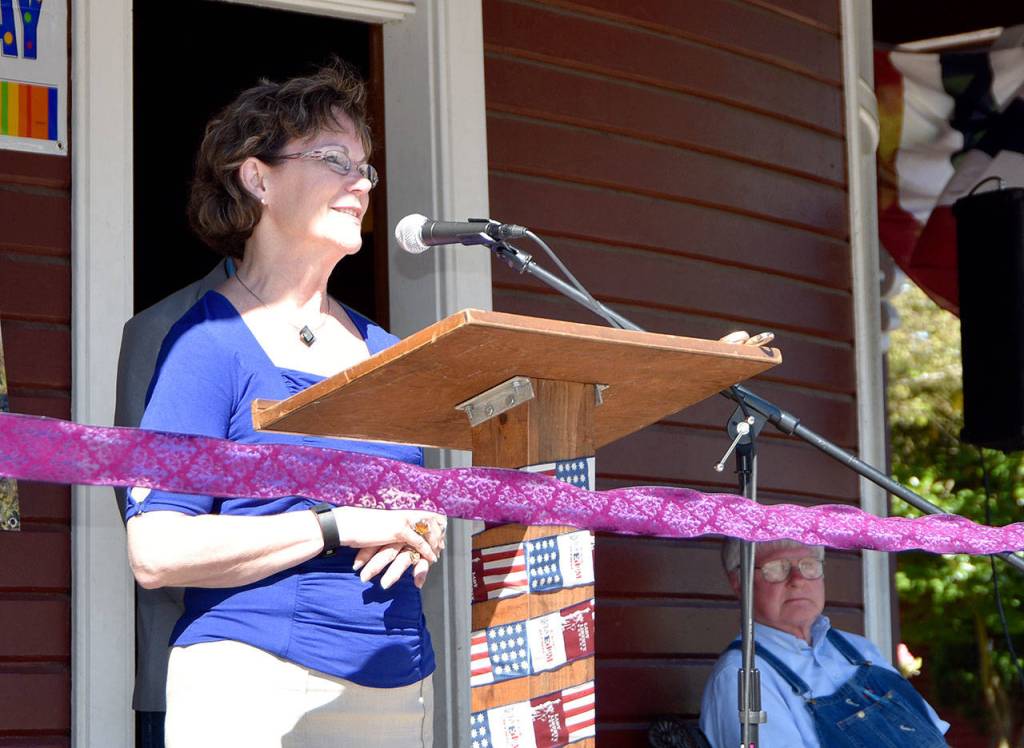 King County Councilwoman Kathy Lambert congratulated Northwest Railway Museum staff and supporters on the three milestones celebrated Sunday.                                Carol Ladwig/Staff Photo