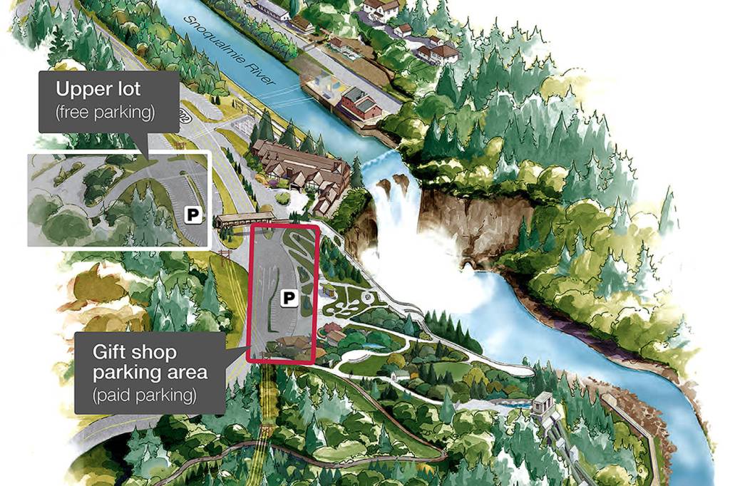 Paid parking started today at Snoqualmie Falls Park