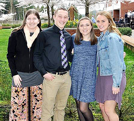 Carnation students graduating from Eastside Catholic High School this year are, from left, Kirena Cornthwaite, Christian Witkop, Erica Green and Bailey Haner.                                Courtesy Photo