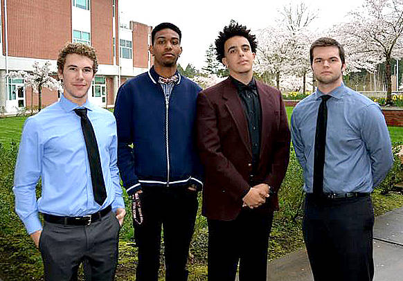 Fall City students graduating from Eastside Catholic High School this year are, from left, Seth Buscho, Cameron Lakes, Kekoa Roberts and Jack Strobbe.                                Courtesy Photo