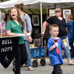 Members of the bell choir, founded by Fall City Day Grand Marshal Marion Querro, followed the Grand Marshals float in the parade.                                Carol Ladwig/Staff Photo