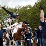 Cascade Vaulters showed off their moves during Saturday&rsquo;s parade. (Carol Ladwig/Staff Photo)