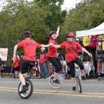 Crowd favorite, the Snoqualmie Valley Unicycle Club performed for Fall City Day.                                Carol Ladwig/Staff Photo