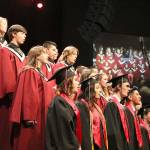 The Cedarcrest High School Combined Choir perform a song at the beginning of the ceremony.                                (Evan Pappas/Staff Photo)