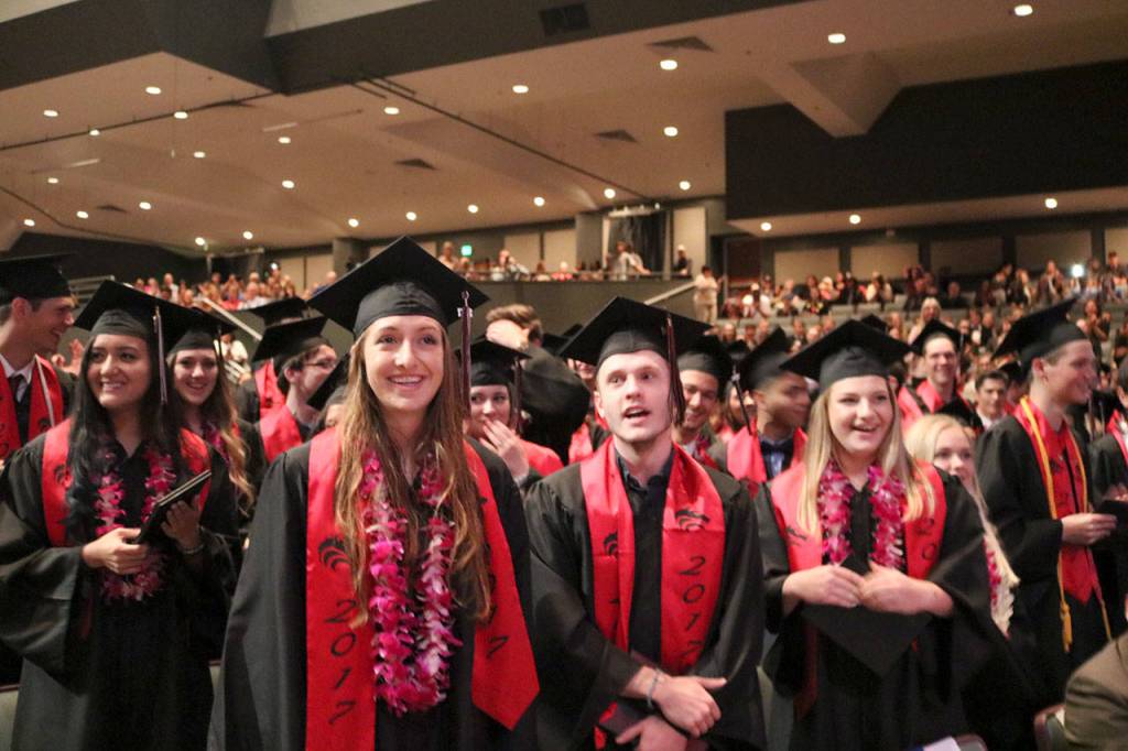 Graduates are filled with excitement as the Overlake Church auditorium filled up with their friends and family Friday, June 16.                                (Evan Pappas/Staff Photo)