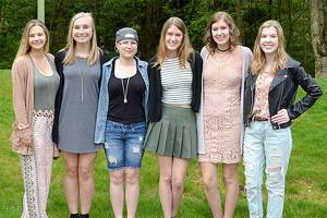 Cedarcrest High School&rsquo;s 2017 Valedictorians and Salutatorian are, from left, Salutatorian Courtney Tobin, and Valedictorians Alice Ish, Raina Mooney, Julia Knox, Meg Knox, and Alia Hanson.                                Courtesy Photo
