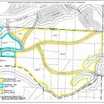The Snoqualmie Hills West area concept has a large residential zone, outline in yellow, for residents ages 55 and older. The smaller area outlined in blue is planned to have commercial development as it borders the Snoqualmie Ridge Business Park. (Courtesy Image)
