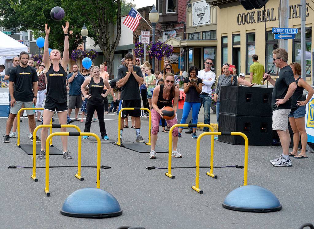 Participants in the Mount Si Sports + Fitness challenge at last year&rsquo;s event.                                (Photo by Mary Miller)