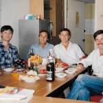 Fjelstad, second from the right, and members of the technical staff of the PCB lab inside Kurchatov Institute of Atomic Research on a break. (Courtesy Photo)