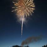 The show begins with a bang as the sun sets behind the hill. (Evan Pappas/Staff Photo)