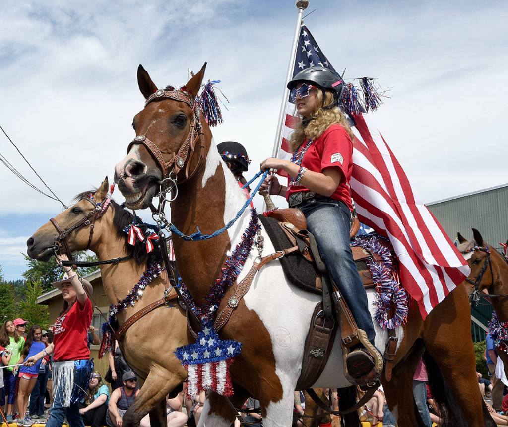 Winners in the horse category were the Cedarcrest High School Equestrian Team. (Carol Ladwig Staff Photo)