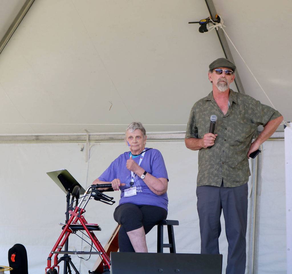 Fall City&rsquo;s Mark Reddish shares his story of cancer&rsquo;s effect in his life and talked about his work in cancer research. (Evan Pappas/Staff Photo)
