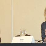 Lesley Sheppard, left, and Katherine Ross, both running for Snoqualmie City Council Position 2, were questioned in the first part of the July 11 forum.                                Carol Ladwig/Staff Photo