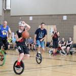 Sam Holmes of the SVUC basketball team, breaks away from the Golden State Revolution opponent. (Evan Pappas/Staff Photo)