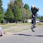 A cyclist form Canada makes a 240 centimeter long jump. (Evan Pappas/Staff Photo)