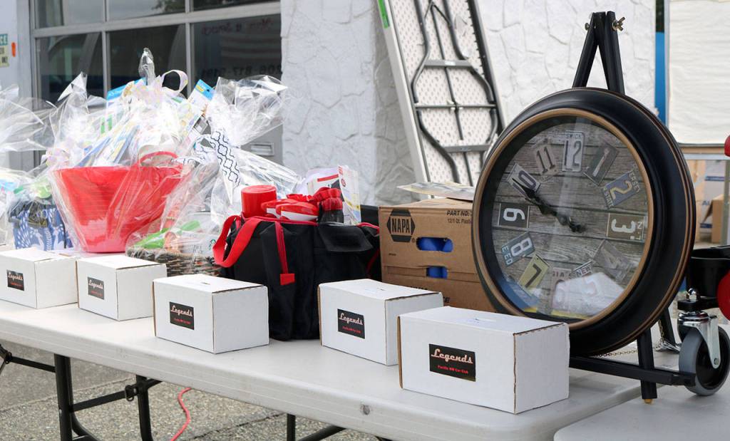 Various items were available to to win through a raffle. (Evan Pappas/Staff Photo)