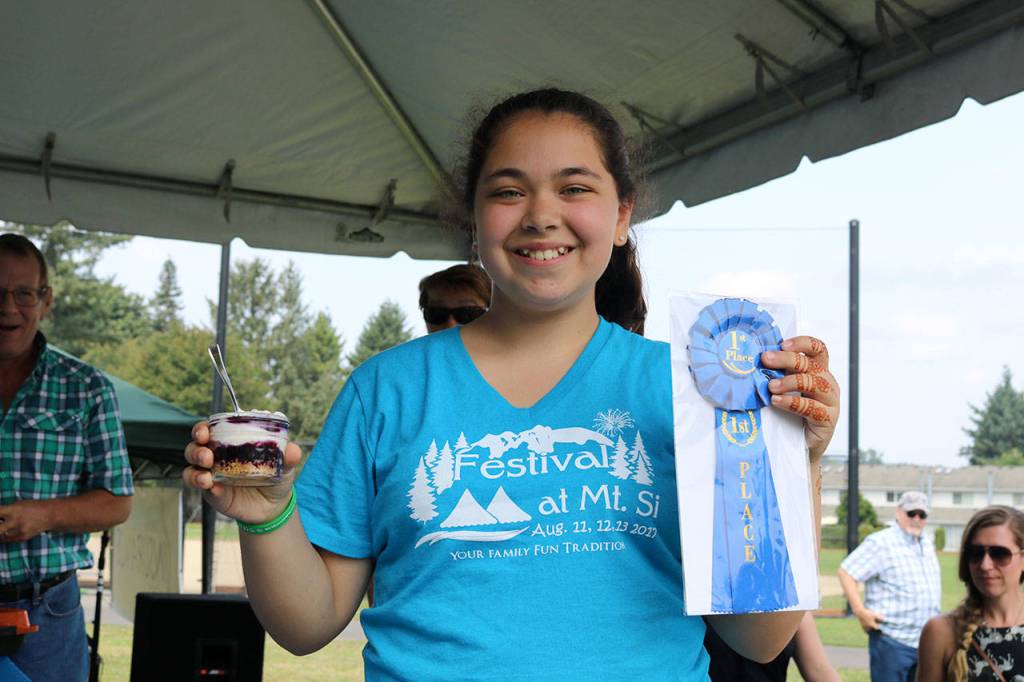 Olivia Murray won the youth category for her blueberry cheesecake cups.                                (Evan Pappas/Staff Photo)