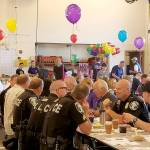 Guests enjoy a pancake breakfast at the Snoqualmie Fire Station during the 2016 event. (Courtesy Photo)