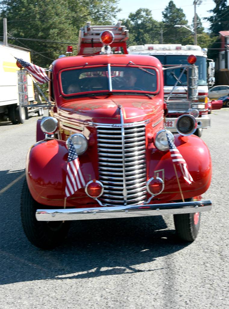 The Snoqualmie Fire Department&rsquo;s historic engine is a regular feature in the Railroad Days parade. File Photo