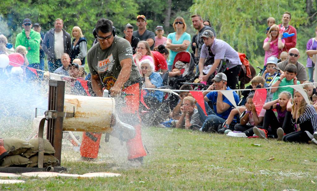 David Moses will again put on three timber sports shows during Railroad Days, at 1 and 4 p.m. Saturday and again at 1 p.m. Sunday. File Photo