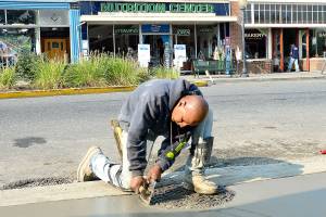North Bend stops work on downtown plaza due to concrete workers strike