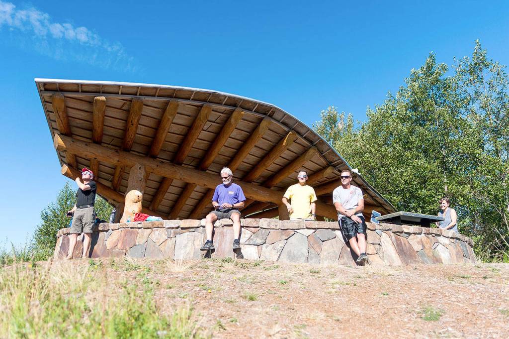 Eclipse watchers gathered Monday morning at Snoqualmie Point Park for an excellent view of the solar eclipse.                                (Photo courtesy of Kristin Tetuan)